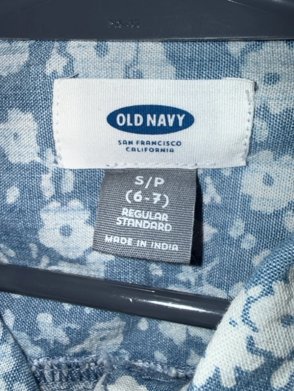 🌺Old Navy Blue Floral Button-Front Denim Dress